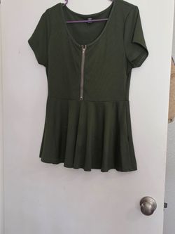 lg shein green peplum top