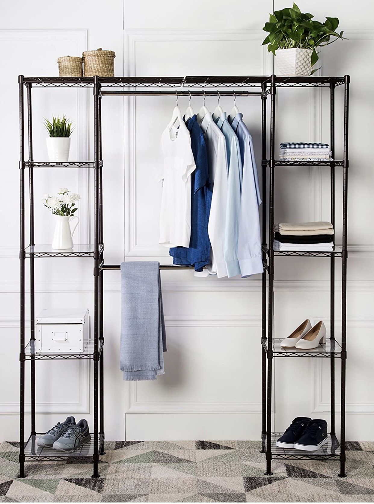 Expandable Metal Hanging Storage Organizer Rack