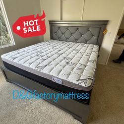 Eastern King Bed Built-In LED Lights  / Mattress Included  / New In A Box    Cama King Size Con Luz LED / Colchon Incluido 