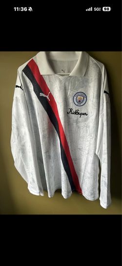 Puma Manchester City 25/26 Away White Long Sleeve Jersey Size XL Kid Super