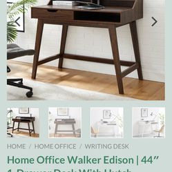 Walker Edison Office Desk With Hutch