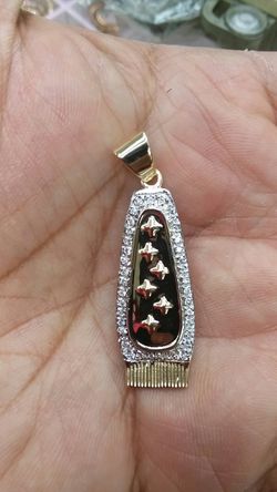 14k Gold barber charm 4.8 grams .75 ct Diamonds