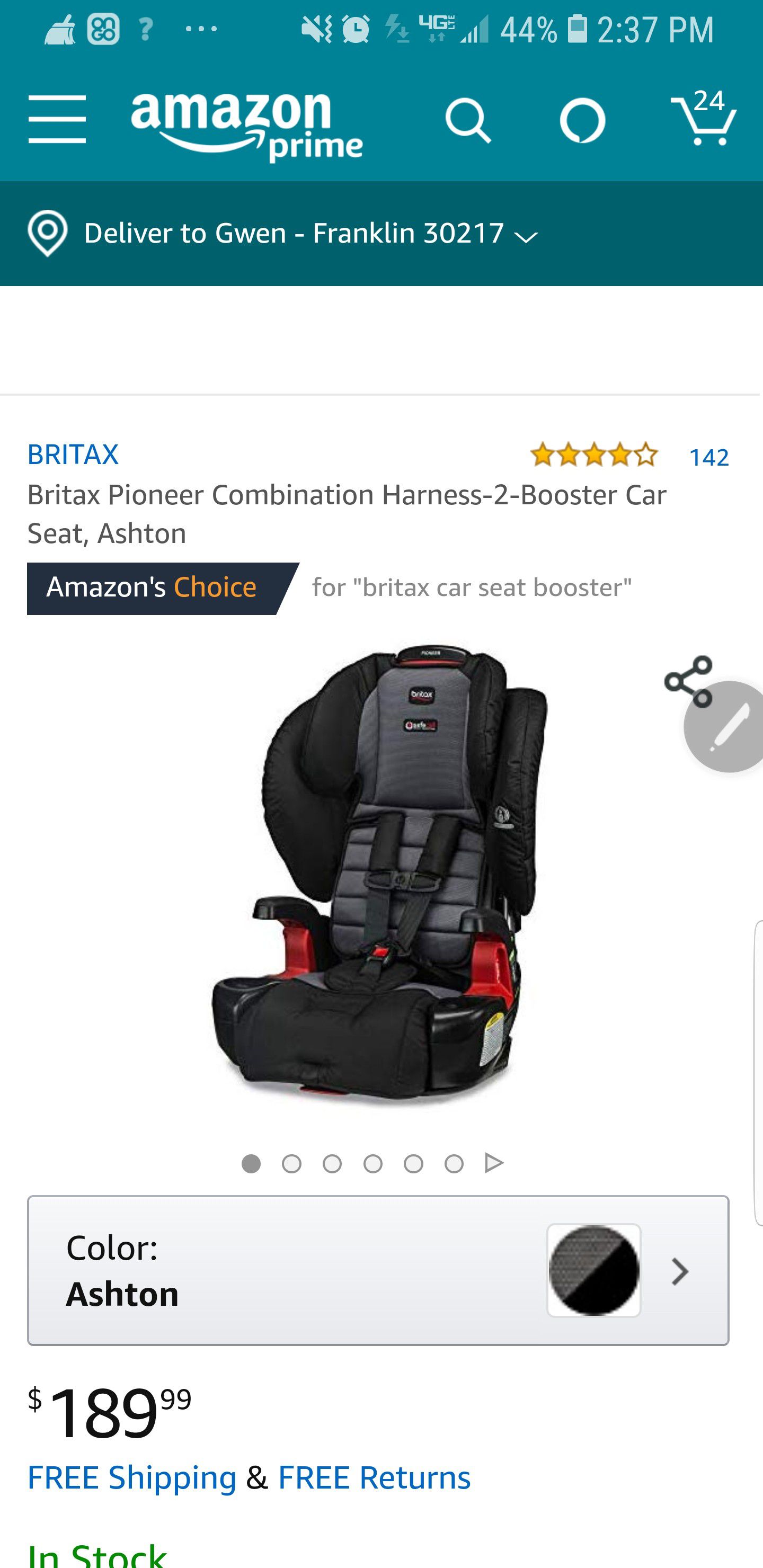 Britax car seat / booster seat