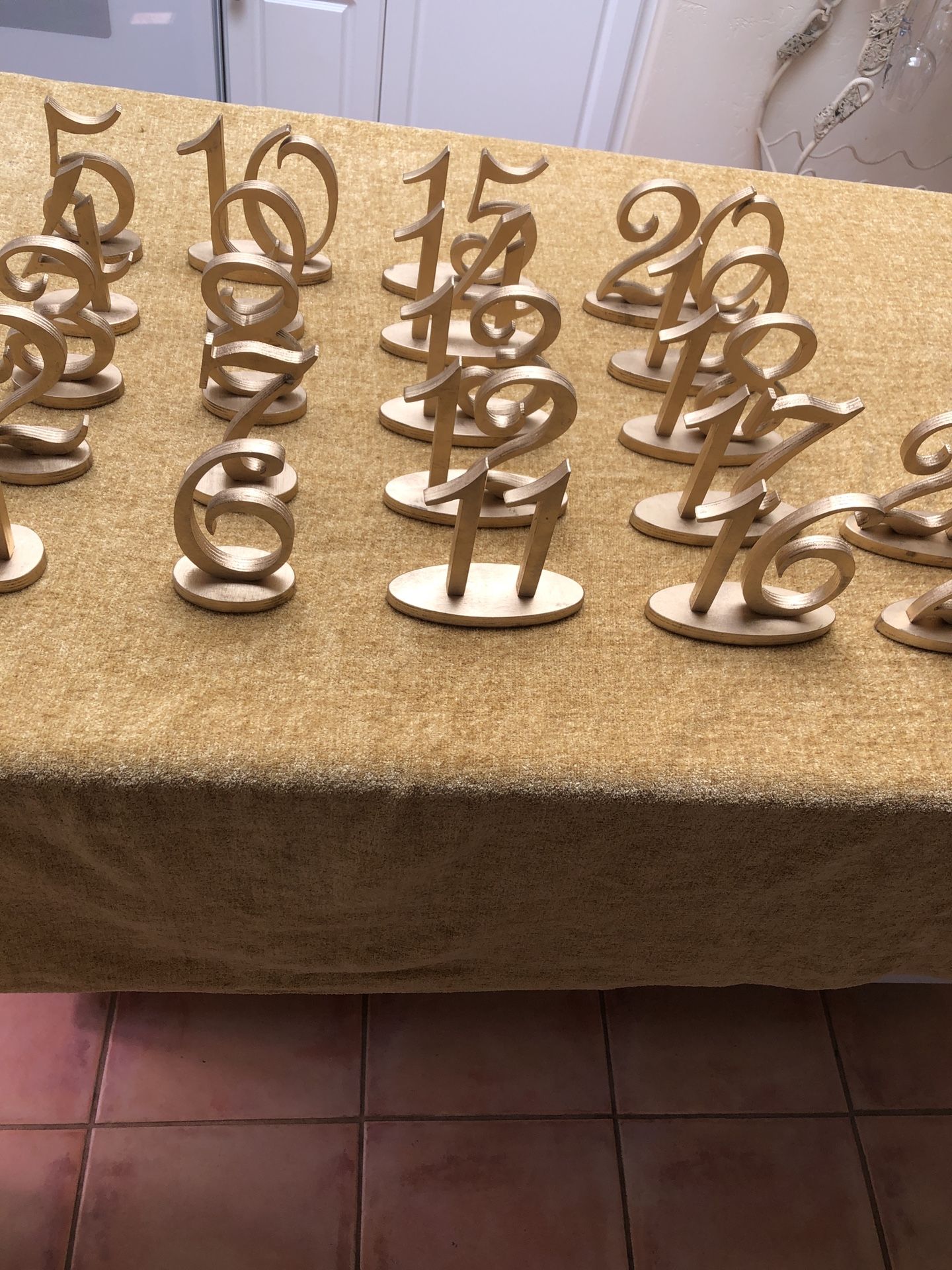 Wedding Table Numbers 1-22