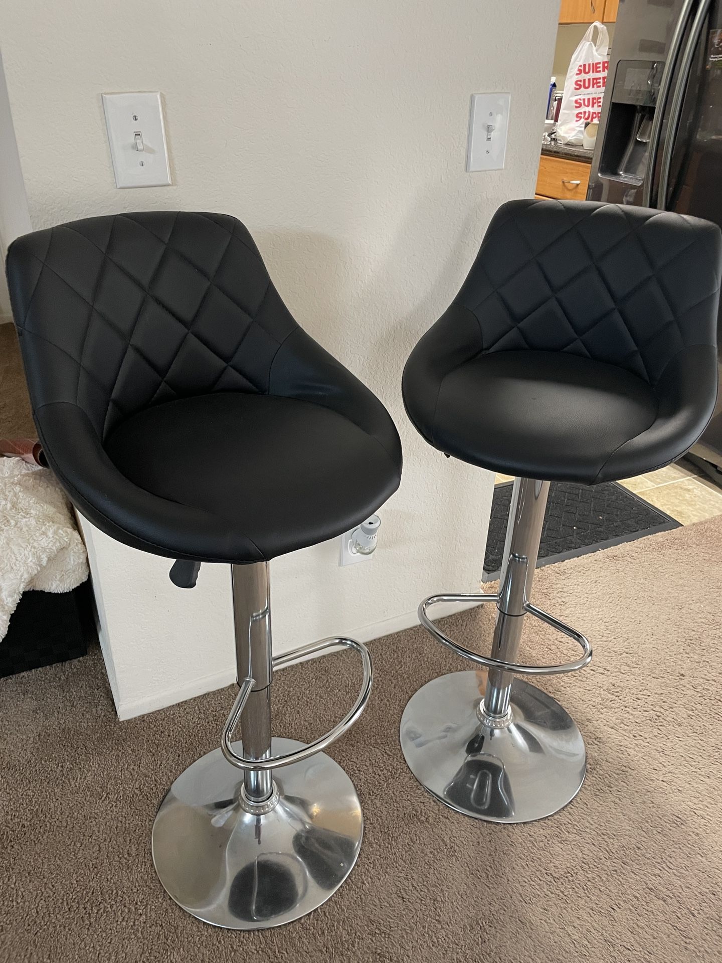 2 High Stool Chairs For Kitchen Island 