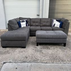 L Shape Sectional With Ottoman