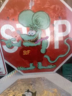 Stop sign art (Felix the cat and ratfink)