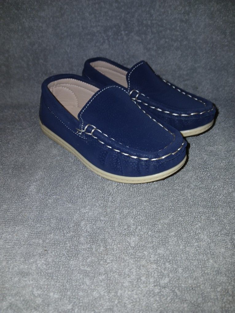 Toddler Blue Suede Loafers Size 6c
