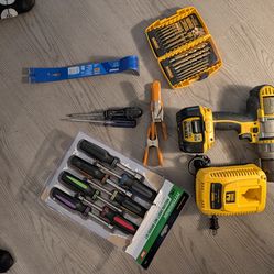 Random tools, DeWalt hammer drill brand new drill bit set