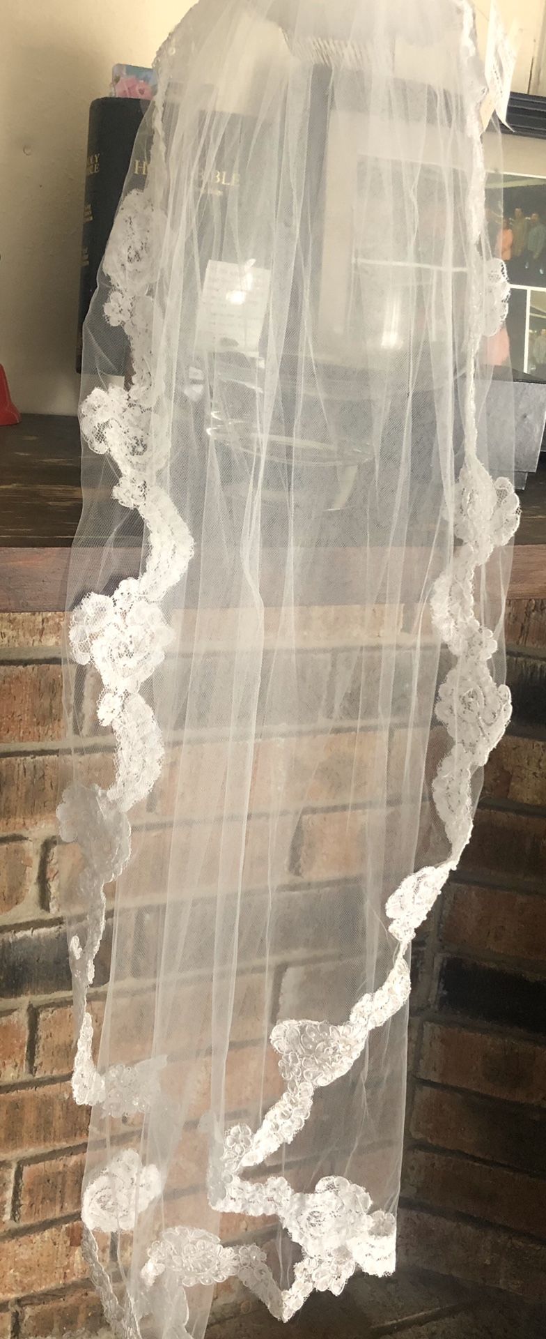 White wedding veil