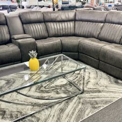 Blowout Sale Going On Now🤑Beautiful Beige & Grey Sofa Furniture Sectional With 3x Recliners $1299