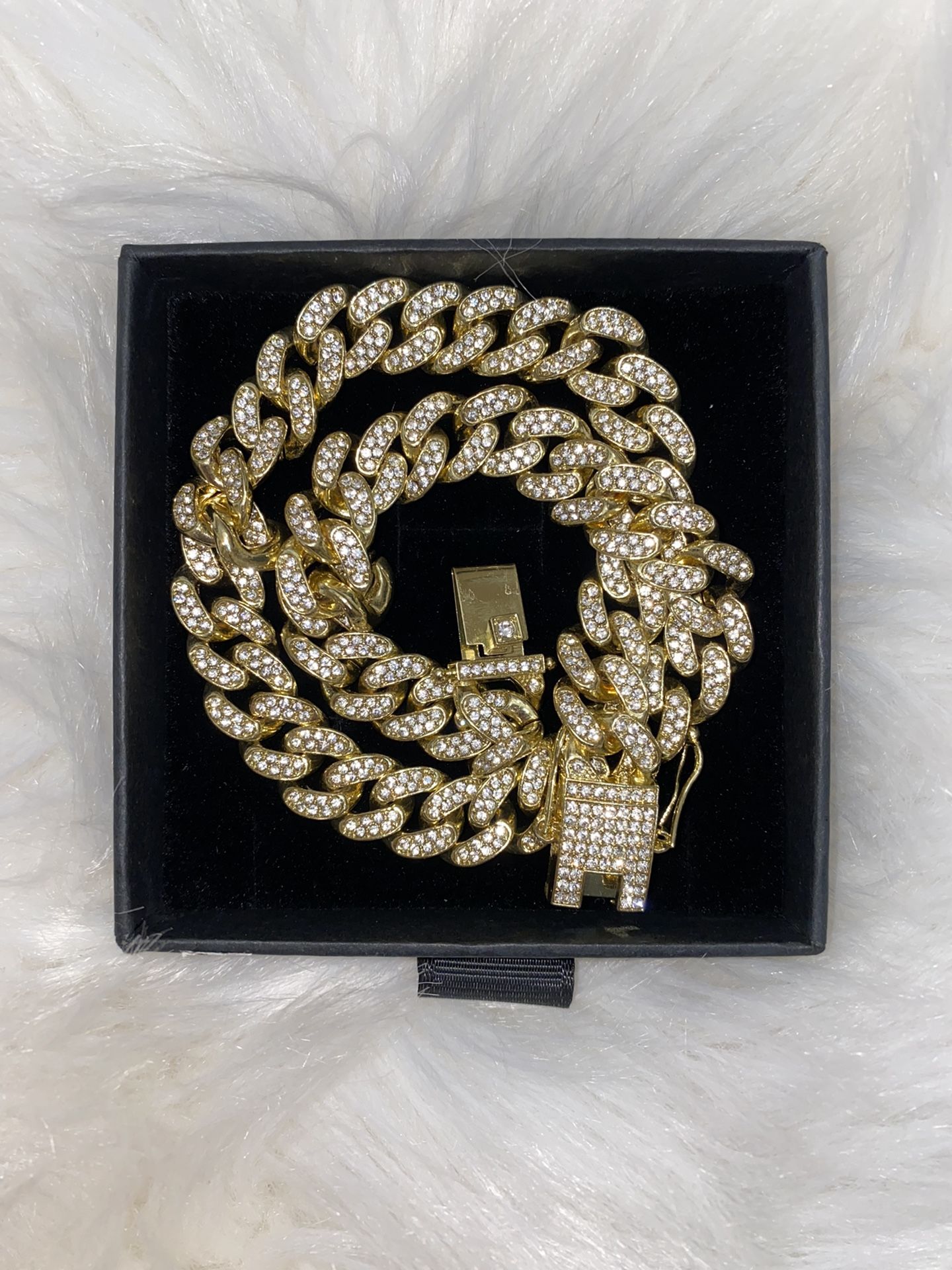 Designer Dog Collar Iced Out Cuban Burberry 