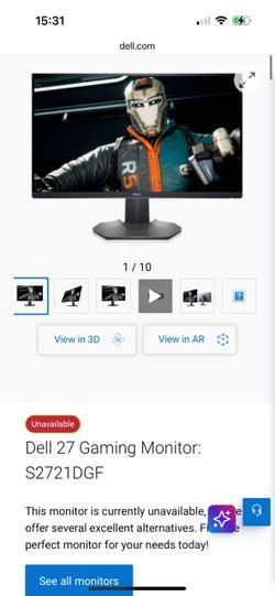 Dell S2721DGF 27" 2K QHD 165Hz Gaming Monitor - Great Condition