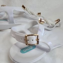 White OKA B SPA SANDALS