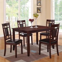 Brand New Cherry Wood 5pc Dining Table Set 