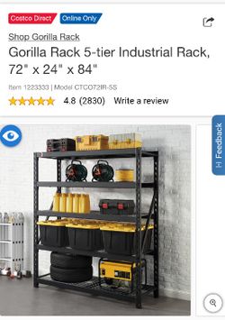 Gorilla Rack 5-tier Industrial Rack, 72" x 24" x 84"