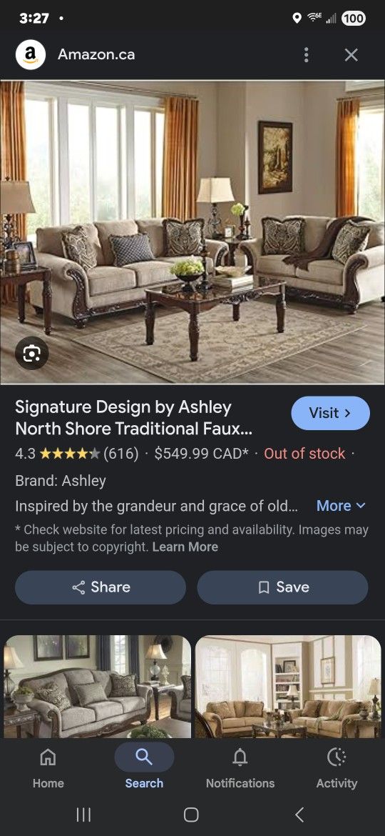 Ashley Furnature Living Room Set