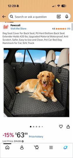 Dog Seat Cover for Back Seat, PU Hard Bottom Back Seat Extender Holds 420 lbs, Upgraded Material Waterproof, Anti Scratch, Safer, Easy to Use and Clea