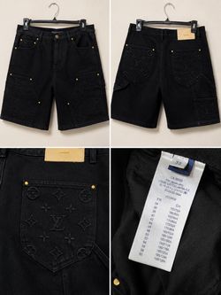 Louis Vuitton Black Monogram Denim Shorts