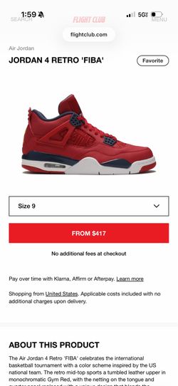 Jordan 4 FIBA