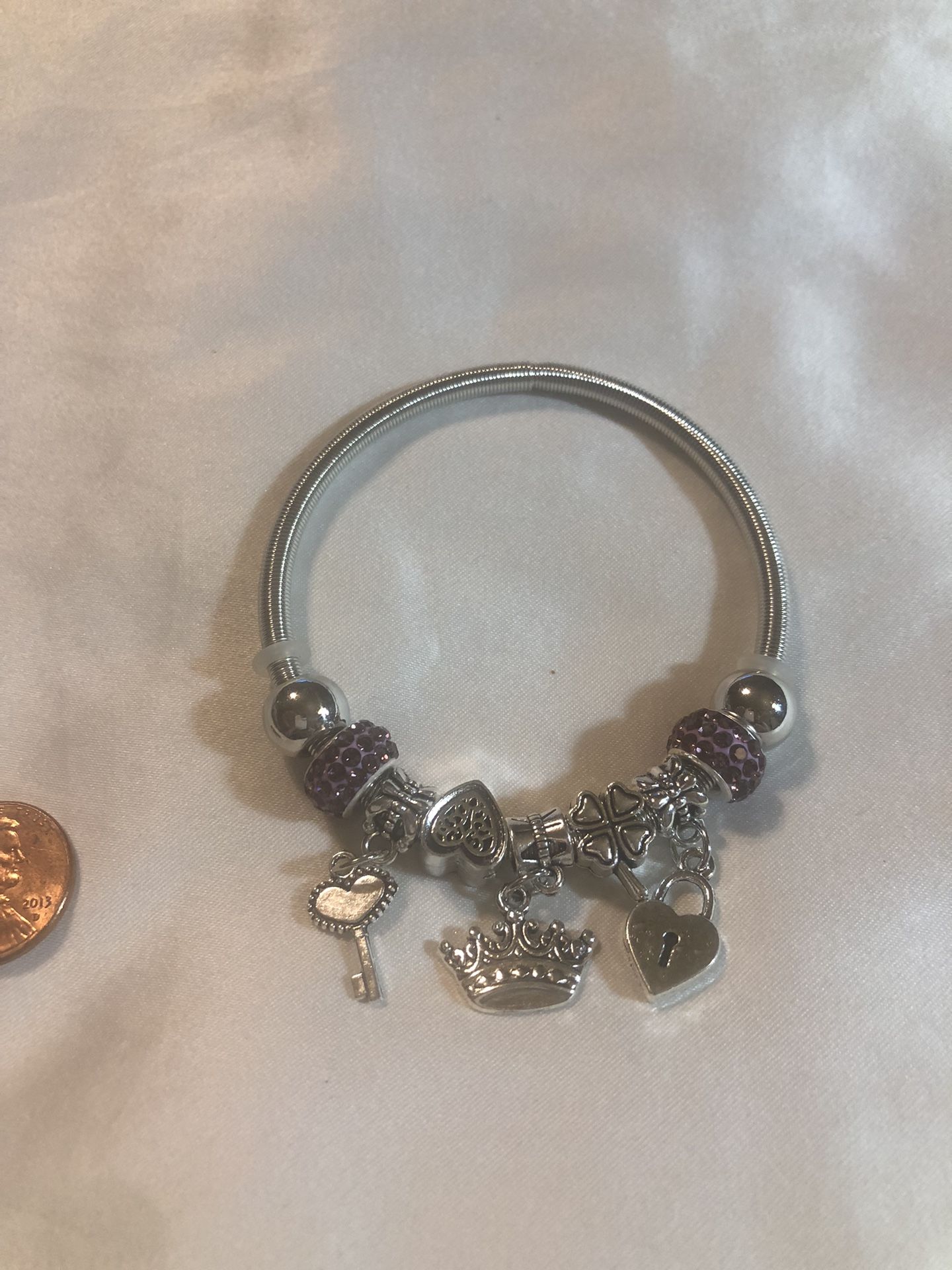Metallic Stretchy Charm Bracelet