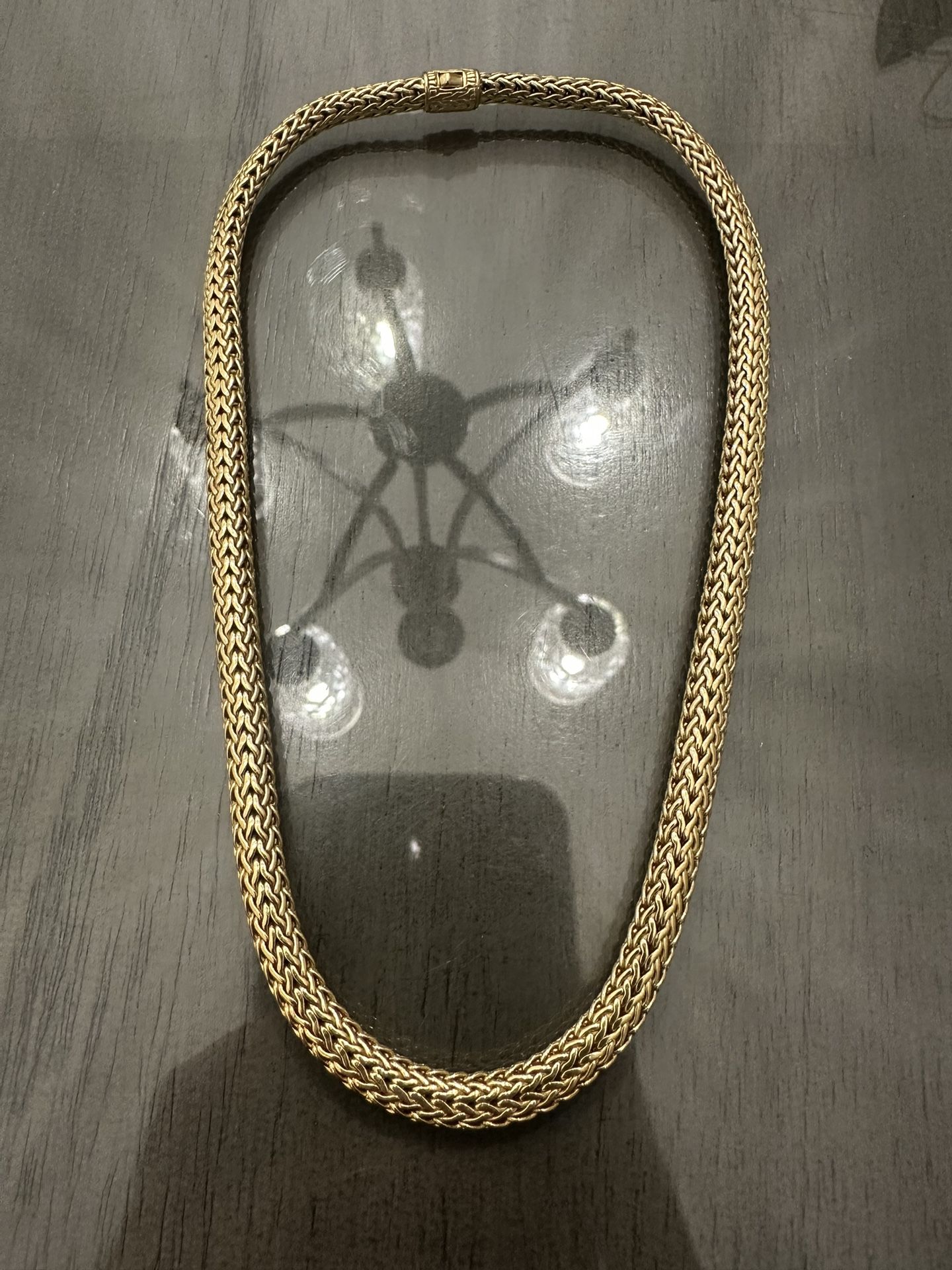 John Hardy 18k Solid Yellow Gold Wheat Necklace 16” Length 87.2 Grams Beautiful Heavy