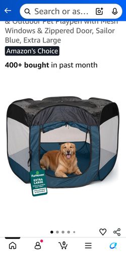 Dog pen indoor outdoor foldable with travel case