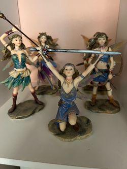 Fairy warrior statues