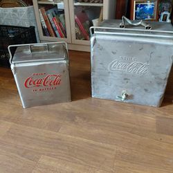 Coca cola ice boxes...one small one large