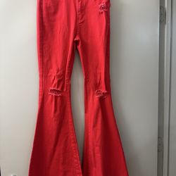 Red flare, jeans, size medium