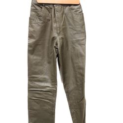 Vintage Benon Olive Green Leather Pants Sz 4