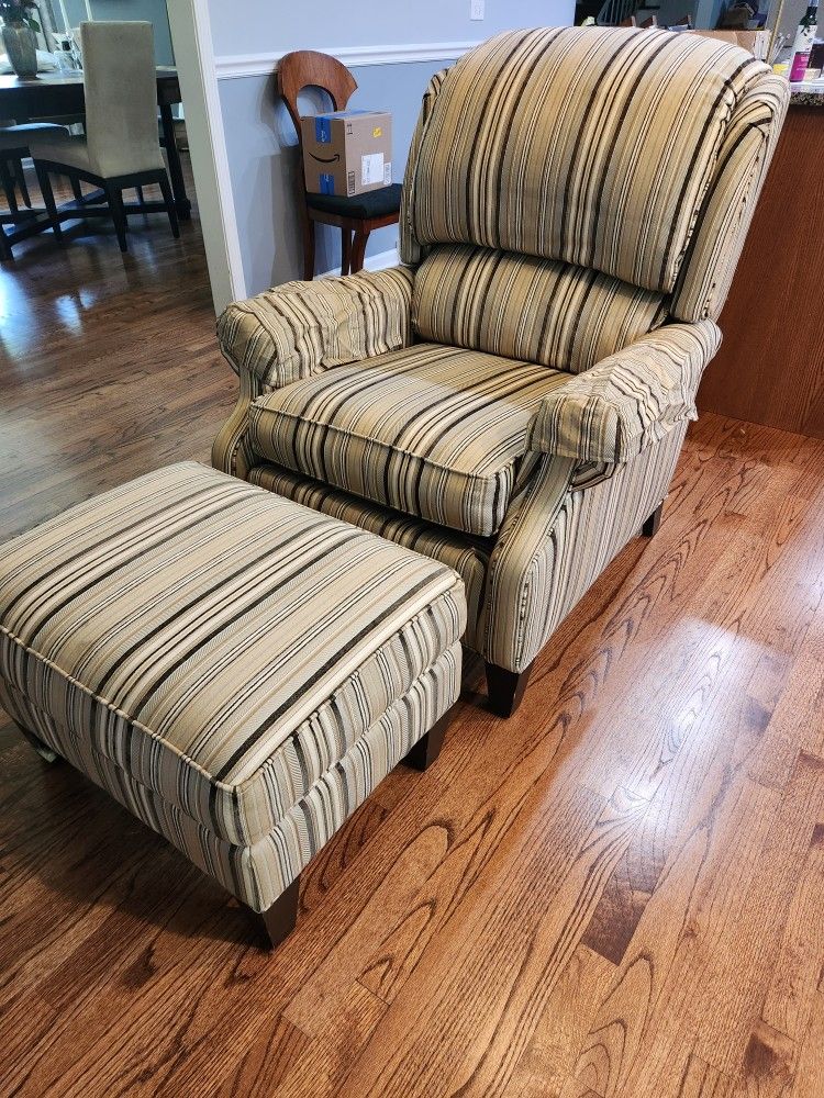 Penny Mustard Tilt Back Chair W Ottoman