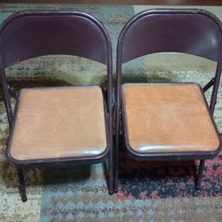 2 Cushioned Metal Chairs