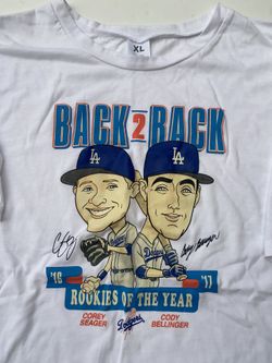 Dodgers Baseball Seager Bellinger Back 2 Back Rookies of the Year Shirt Tee Men’s Size XL