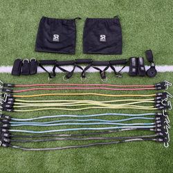 Sports Research Resistance Bands Full Set with Handles, Ankle Straps & Door Anchor