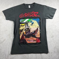 Gorillaz T-Shirt Men’s S Gray Anime Rare Hip Hop Group Band Grunge T Shirt #10A