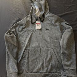 Nike Men Therma FIT Long Sleeve Logo Fitness Pullover Dark Grey DQ4834-063