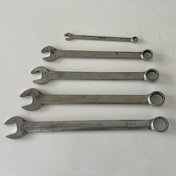 Snap-On 5pc Mixed OEXM/ OEX SAE & Metric 12pt /Flank Drive Long Wrenches - USA