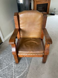 Kings Chair - Real Wood and Leather
