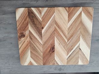 TWO Premium Acacia Wood Herringbone Cutting Boards / Charcuterie Serving Platters - Set of 2