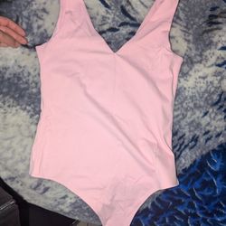 Pink Nylon Blend Garment Bodysuit Shirt New 