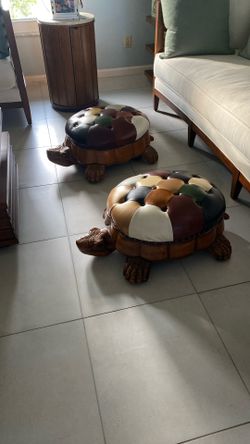 Wood And Leather Rolling Turtles 