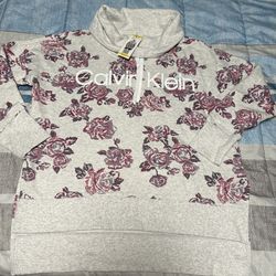 womens new with tags calvin klein sweatshirt with floral print