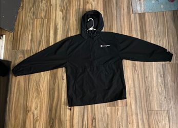 Champion Black Windbreaker Jacket with Hood