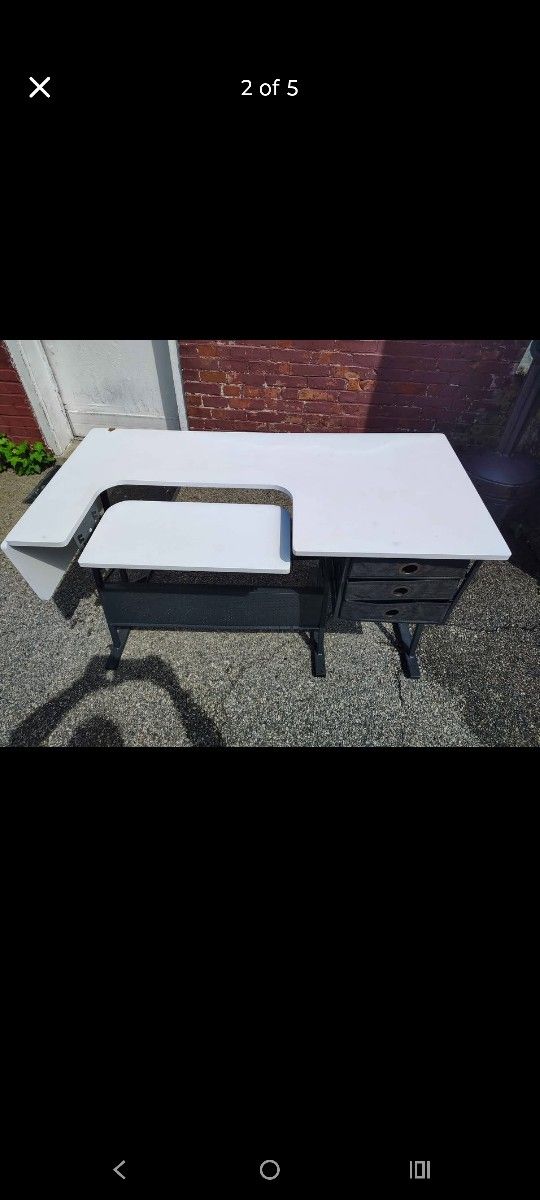 Ready Eclipse Hobby Center Craft Table Sturdy Computer Desk with Drawers in Black/White, 13362. over 150$