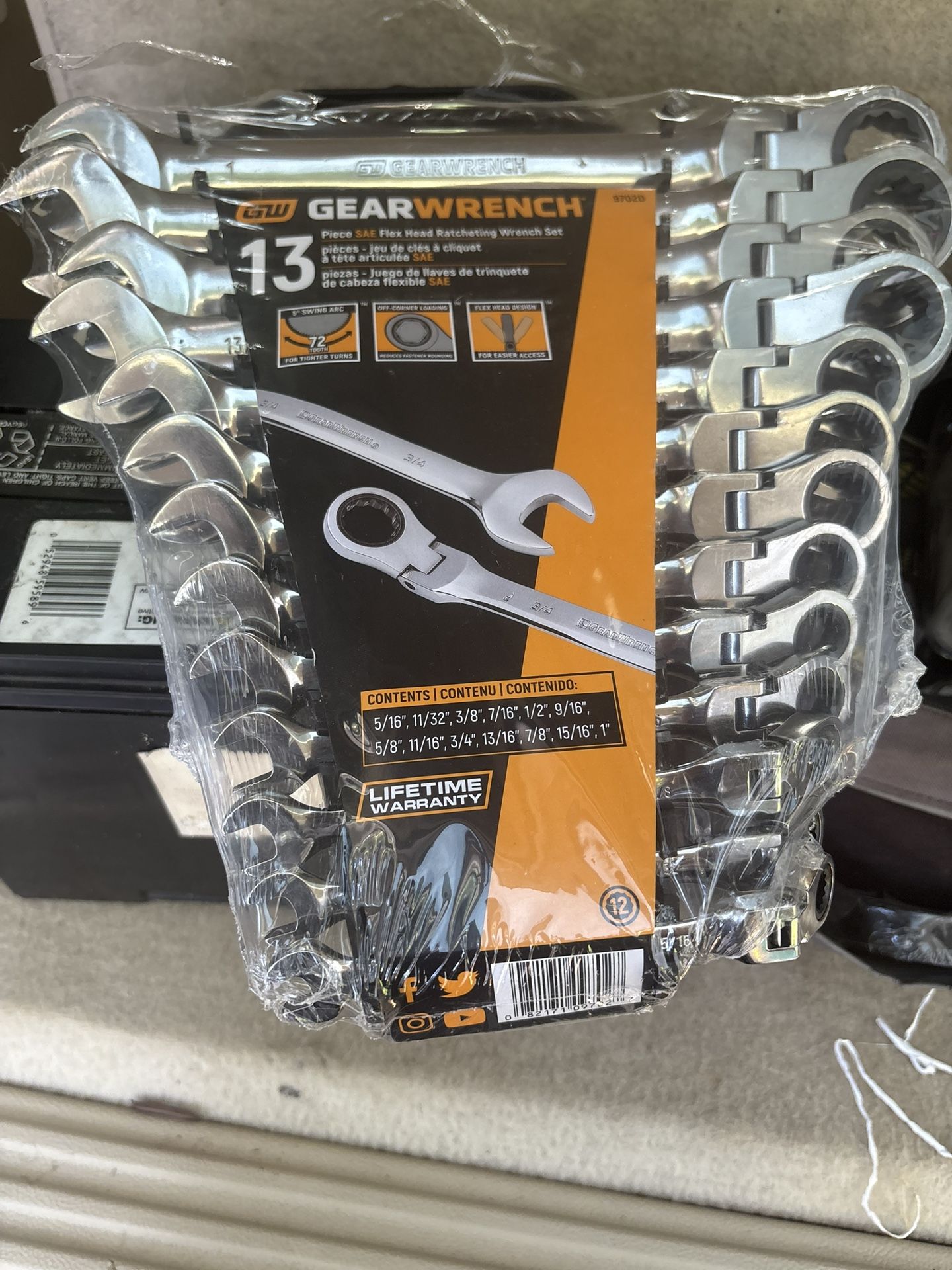 GEARWRENCH 13pc SAE Flex Head Ratcheting Wrench Set β Brand New & Sealed! 1/2 Off Price On amz