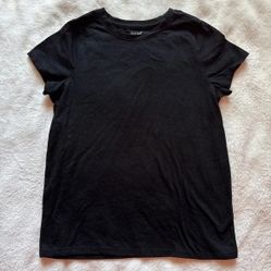 Cat & Jack Fitted  Short Sleeve Crew Neck T Tee Shirt Top Black Size XL Extra Large 14  Girls 