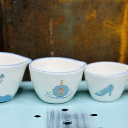 Rae Dunn Disney Princess Cinderella Gus Gus Ceramic Measuring Cups Ceramic