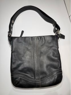 COACH F10938 Soho Slim Duffle Black Soft Leather Convertble Crossbody Shldr Bag