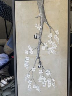 Jade Reynolds Bird Pair On Branch Canvas Art